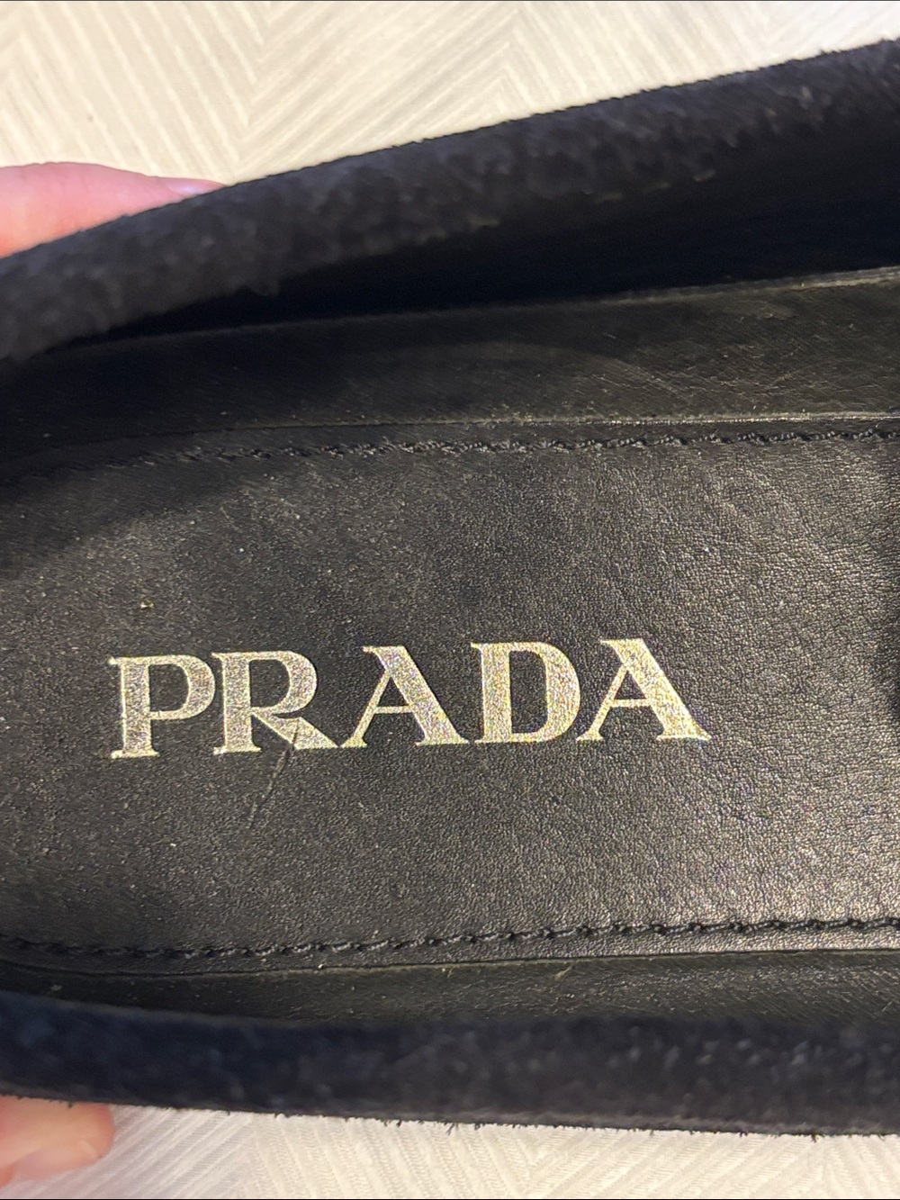 Prada Black Suede Leather Shoes Driving Shoes Loafers Sz 9.5 - Picture 6 of 10